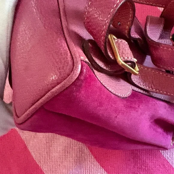 Gucci Suede and bamboo Backpack in pink - Picture 4 of 16